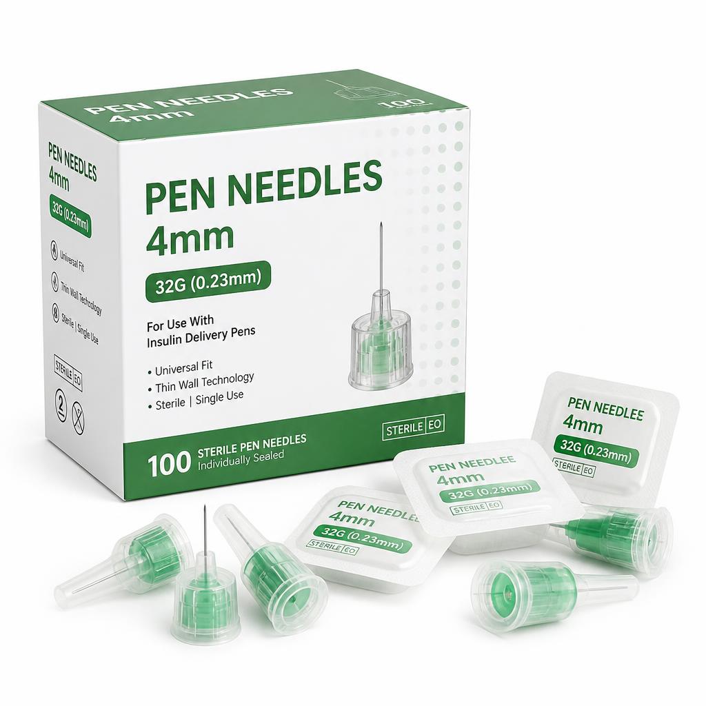 4mm Pen Needles (Green) — Pack of 100